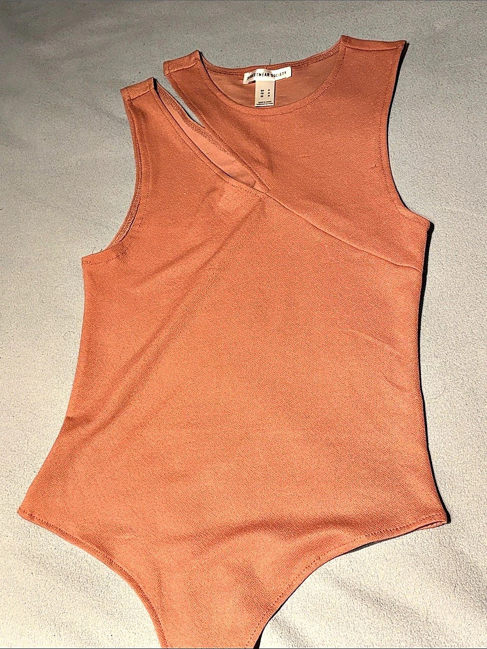 STREETWEAR SOCIETY Wrap Front Bodysuit in Peach Size Medium Like New